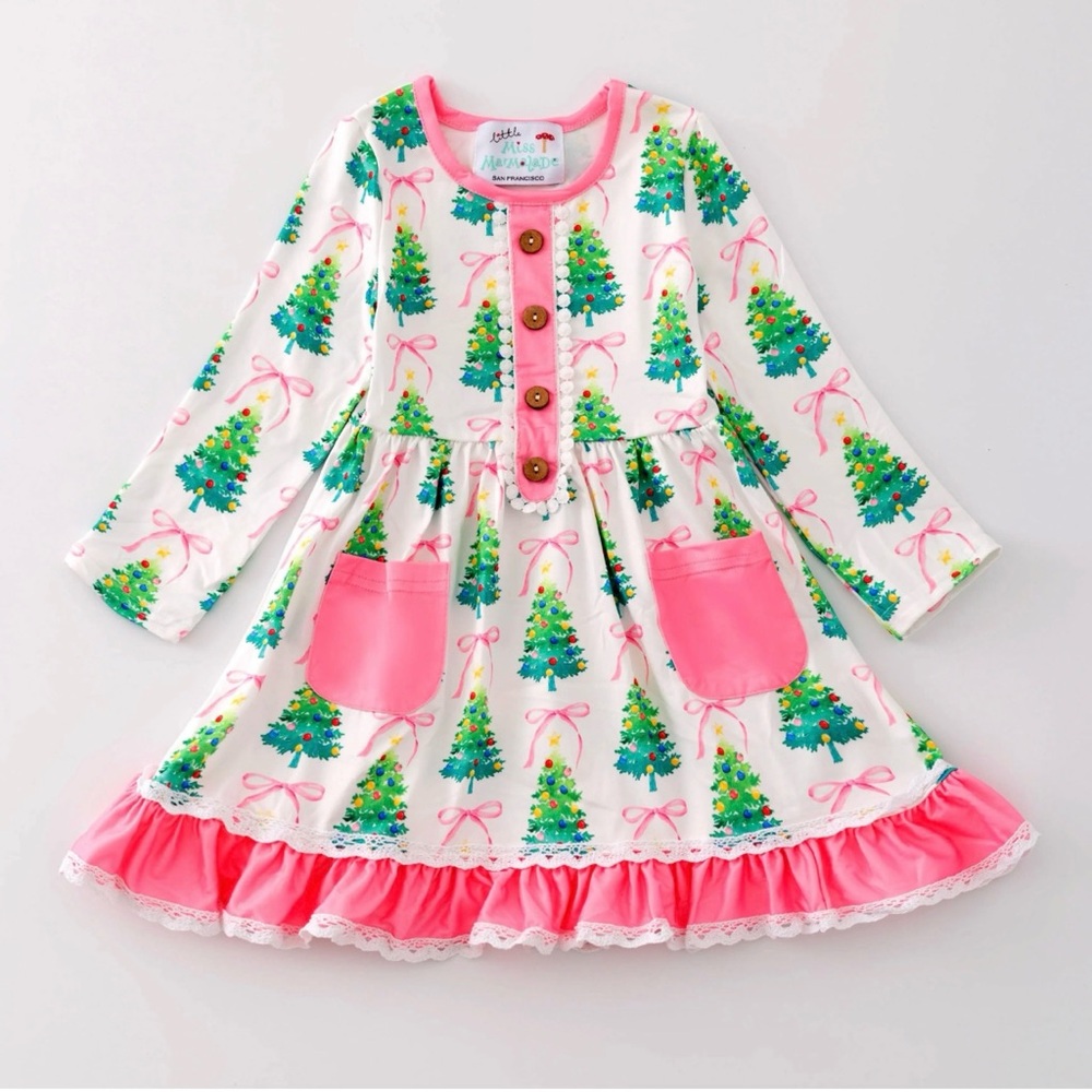 NWT Little Miss Marmalade/Girls Dress
Christmas Pink Ruffle Tree  Size Small/3